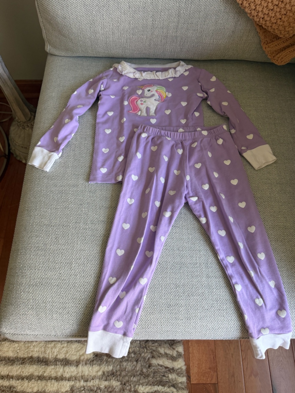 Magnolia Baby - Toddler Purple Unicorn Heart Pajama Set